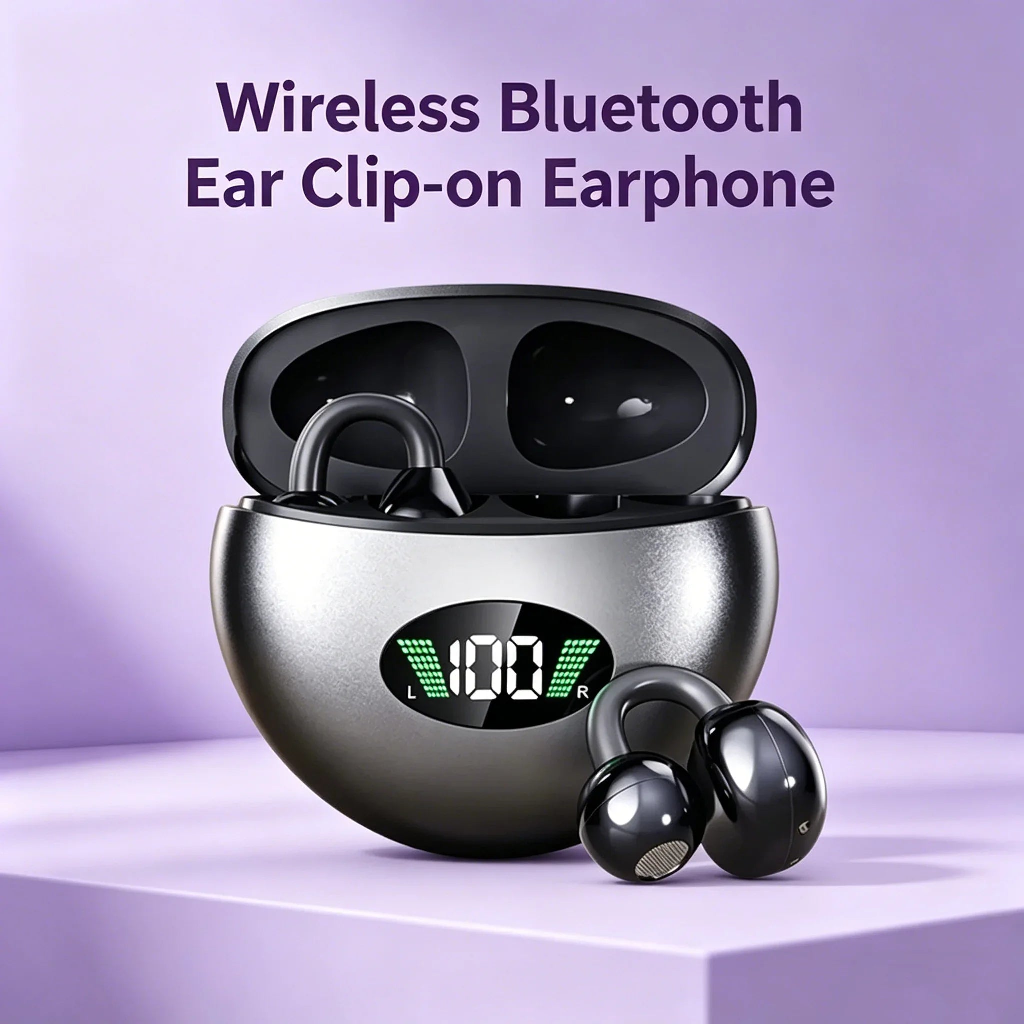 Wireless Bluetooth Earphones Clip-on Q71 Earphone High Sound for Phone Earbuds Led Display Headphones Music Sports Headset